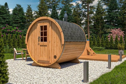 No terrace 1.7m Compact Barrel Sauna – Made in the UK | Eco-Friendly Pine | 4-Week Lead Time (Copy)