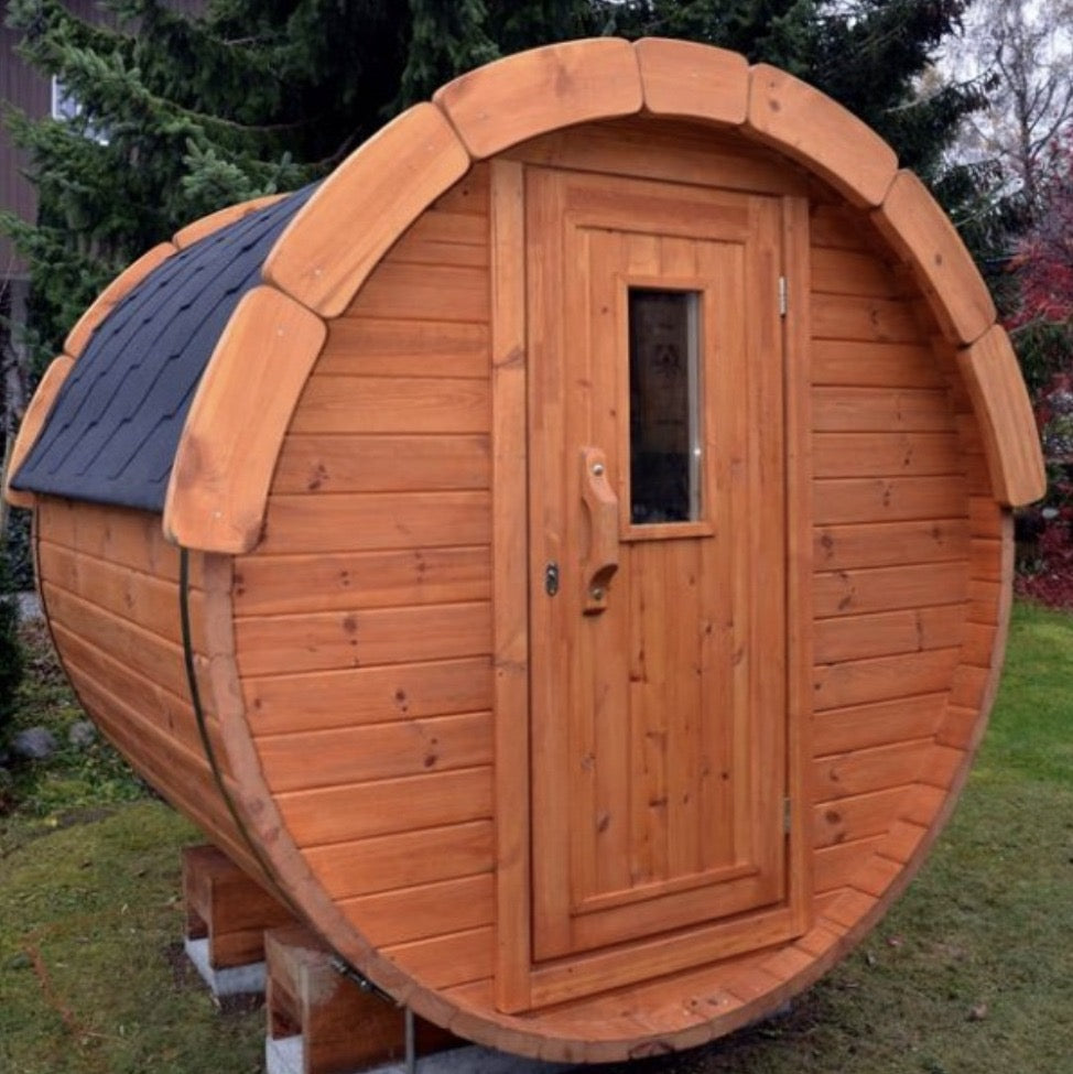 2.4m Barrel Sauna – Handcrafted in the UK | Sustainably Sourced Pine | 4-Week Lead Time