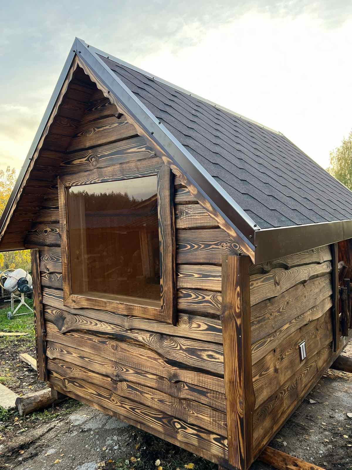 3.1m x 2.1m Thermo-Wood Sauna – Scandinavian Elegance with a Carved Wood Terrace