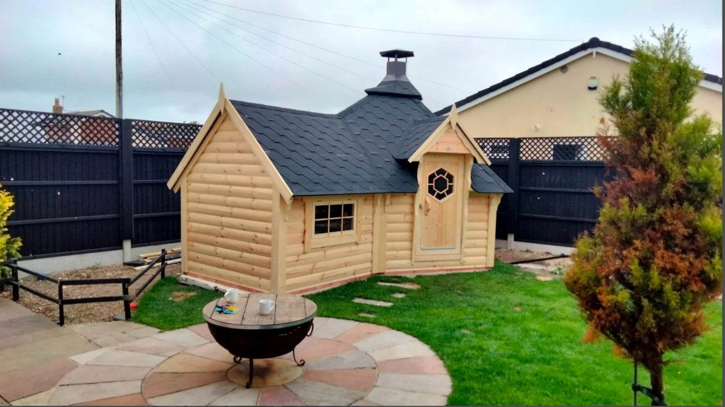 9.2 m² Grill Cabin with 1.8 m Extension – Expanded Outdoor Haven