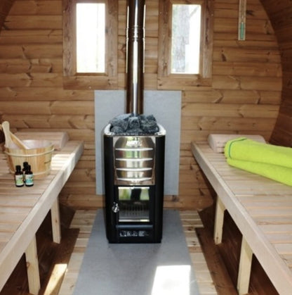 Terraced Glass door 1.7m Compact Barrel Sauna – Made in the UK | Eco-Friendly Pine | 4-Week Lead Time (Copy)