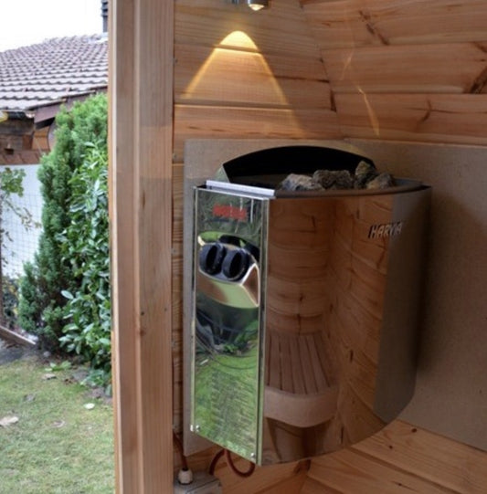 Terraced Basic door 1.7m Compact Barrel Sauna – Made in the UK | Eco-Friendly Pine | 4-Week Lead Time
