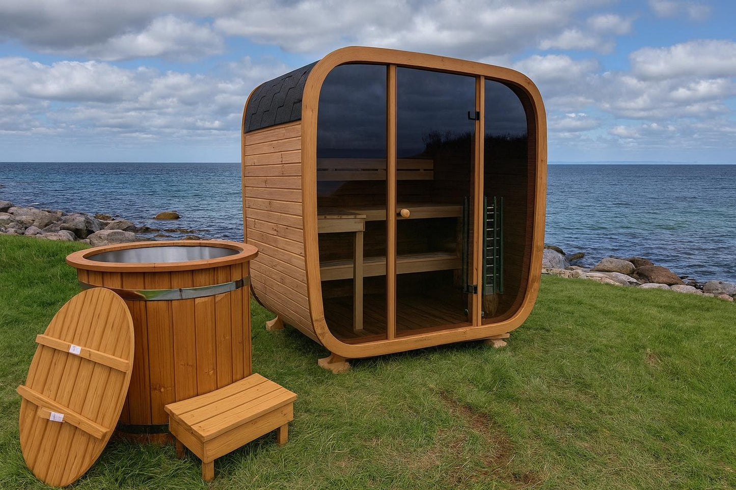 Stunning 3-4 person Cube sauna!!! Produced from Scandinavian Thermowood!!